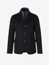 Herno Shell-paneled Cashmere Blazer In Straight Three-button Closure