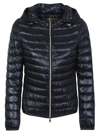 HERNO ULTRALIGHT DOWN BOMBER JACKET WITH DOUBLE SLIDER ZIP