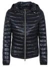 Herno Ultralight Down Bomber Jacket With Double Slider Zip In Blue