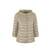 Herno Beige Polyamide Full-length Jacket In Sand