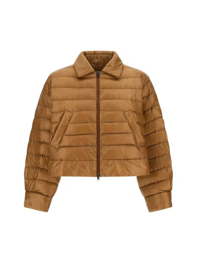 Herno Ultralight Down Jacket With Shirt Collar For Women In Brown
