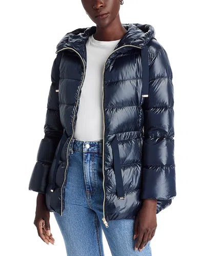 Herno Ultralight Fingertip Hooded Jacket In Blue