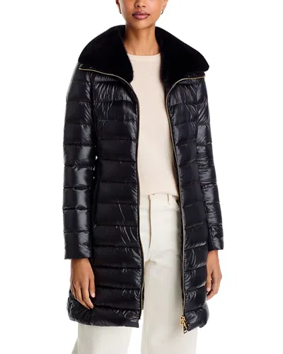 Herno Ultralight Fitted A Line Coat In Black