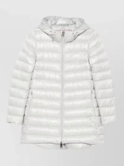 Herno Ultralight Hooded Midi Down Coat In White