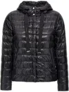 Herno Black Down Jacket With Drawstring Hood And Logo Detail On The Drawstring In Tech Fabric Woman
