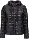 Herno Black Down Jacket With Drawstring Hood And Logo Detail On The Drawstring In Tech Fabric Woman In Black