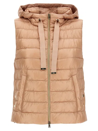 Herno Ultralight Hooded Vest In Pink