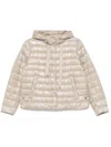 Herno Light Gray Reversible High Neck Down Jacket In Technical Fabric Woman In Neutrals