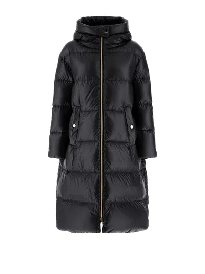 Herno Ultralight Long Down Jacket In Black