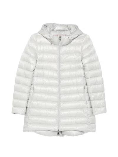 Herno Ultralight Hooded Midi Down Coat In White