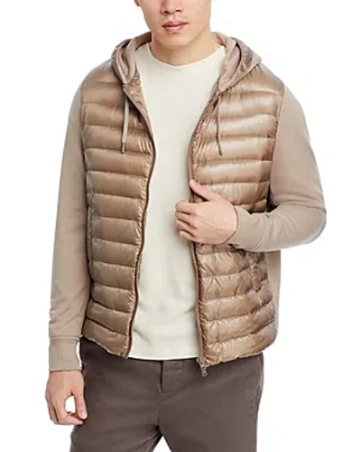 Herno Ultralight Mixed Media Jacket In Brown