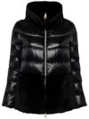 Herno Ultralight Nylon And Lady Alternative Fur Cape Clothing In Black