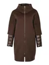 Herno Ultralight Nylon And Wool Coat In Brown