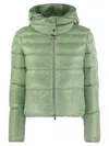 Herno Women Ultralight Nylon Bomber Jacket With Hood In Green