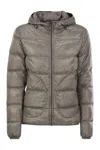 Herno Women's Ultralight Nylon Down Bomber Jacket In Grey