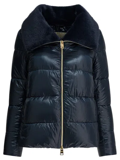 HERNO HERNO ULTRALIGHT NYLON DOWN JACKET AND LADY ALTERNATIVE FUR