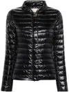 Herno Sleek Hooded Puffer Jacket With Goose Down Insulation And Zip Closure In Black