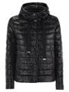 Herno Black Down Jacket With Drawstring Hood And Logo Detail On The Drawstring In Tech Fabric Woman In Black