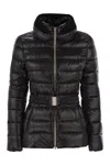 Herno Women Ultralight Nylon Down Jacket With Belt In Black