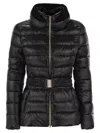 Herno Women Ultralight Nylon Down Jacket With Belt In Black