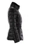 Herno Ultralight Nylon Down Jacket With Belt In Black