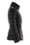 Herno Women Ultralight Nylon Down Jacket With Belt In Black