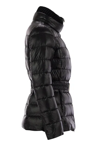 HERNO HERNO ULTRALIGHT NYLON DOWN JACKET WITH BELT