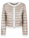 Herno Quilted Jacket With Contrast Trim And Long Sleeves