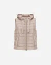 Herno Vest In Nylon Ultralight And Monogram In Beige