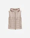 Herno Vest In Nylon Ultralight And Monogram In Beige