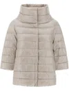 Herno Ultralight Oversized Puffer Coat With Snap Button Closure In Gray
