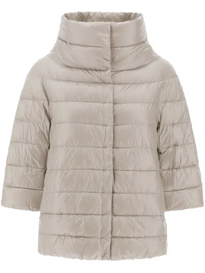 HERNO ULTRALIGHT OVERSIZED PUFFER COAT WITH SNAP BUTTON CLOSURE