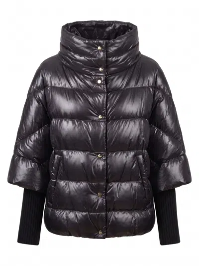 Herno Piumino Donna Con Maniche A Tre Quarti Con Maniche In Maglia In Black