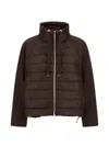 Herno Dark Brown High Neck Drawstring Double-slider Zip Polyester Down Jacket In Brown