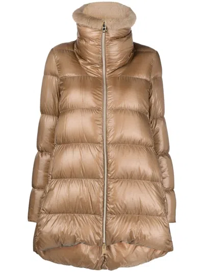 Herno Ultralight Puffer Coat In Braun