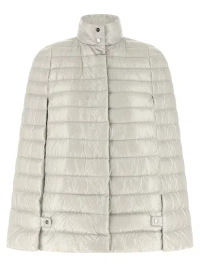 Herno Ultralight Quilted Down Cape Down Jacket In Cream