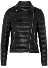 Herno Ultralight Nylon Down Motorcycle Jacket In Black
