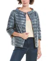 Herno Sofia Iconic Down Crop Puffer Jacket In Gray