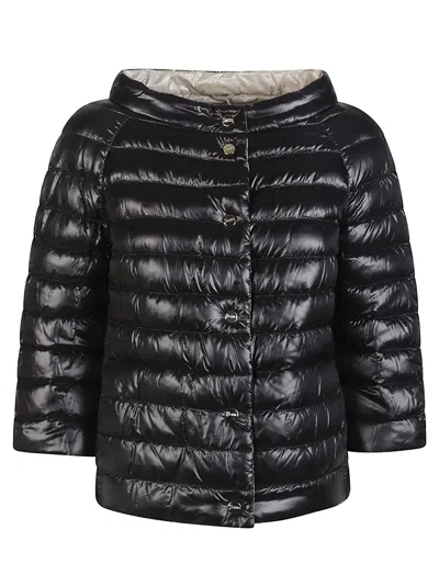 Herno Ultralight Reversible Quilted Polyamide Cape In Black