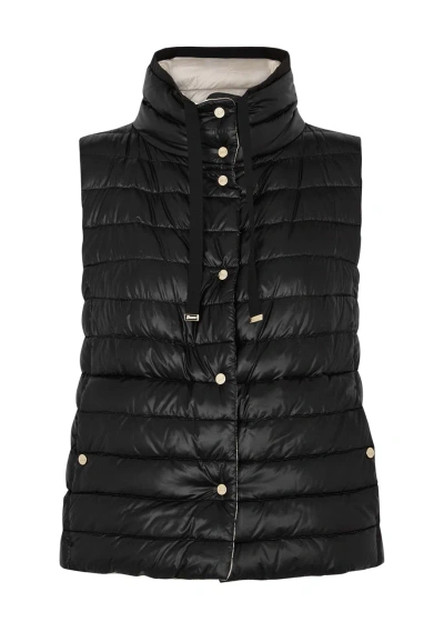 Herno Ultralight Reversible Quilted Shell Gilet In Black
