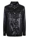 Herno Chest Pockets Collared Neck Long Sleeves Shiny Finish In Black