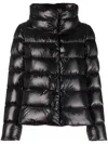 Herno High Neck Collar Puff Coat In Black