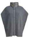 Herno Ultralight Wool And Nylon Cape In Gray