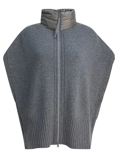 Herno Ultralight Wool And Nylon Cape In Gray