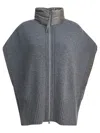 Herno Ultralight Wool And Nylon Cape Jackets And Coats Grey In Gray