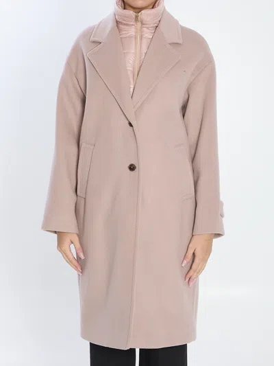 Herno Long Sleeve Padded Coat With Back Vent In Pink