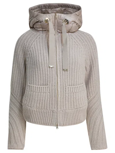 Herno Ultralight Wool And Nylon Down Jacket In Gray