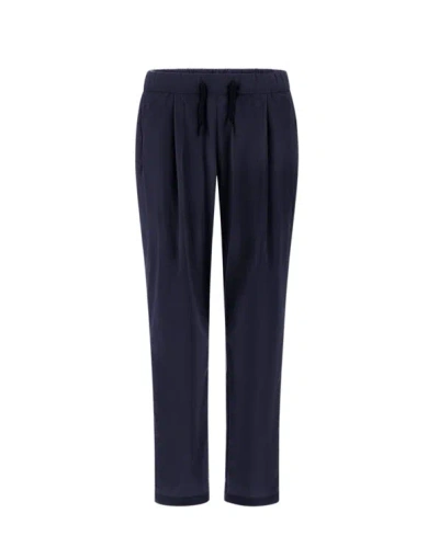 Herno Ultra-lightweight Trousers With Adjustable Fit For Women In Blue