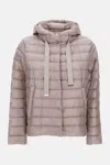 Herno Hooded Quilted Down Jacket With Adjustable Drawstring In Pink