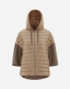 Herno Hooded Quilted Down Jacket In Camel
